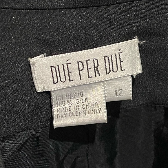 Vintage Dué Per Dué 100% Silk Blazer Suit Jacket Size 12 - Picture 3 of 7